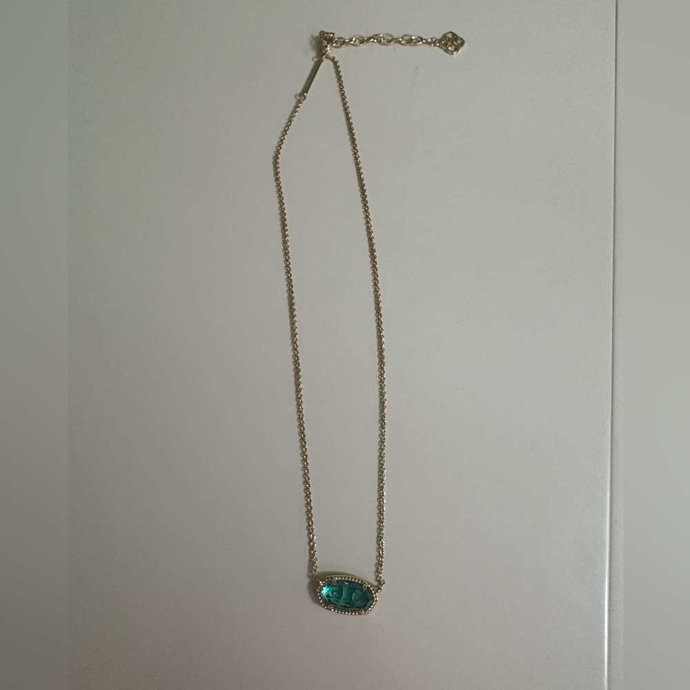 Kendra Scott Gold Necklace with Teal Pendant